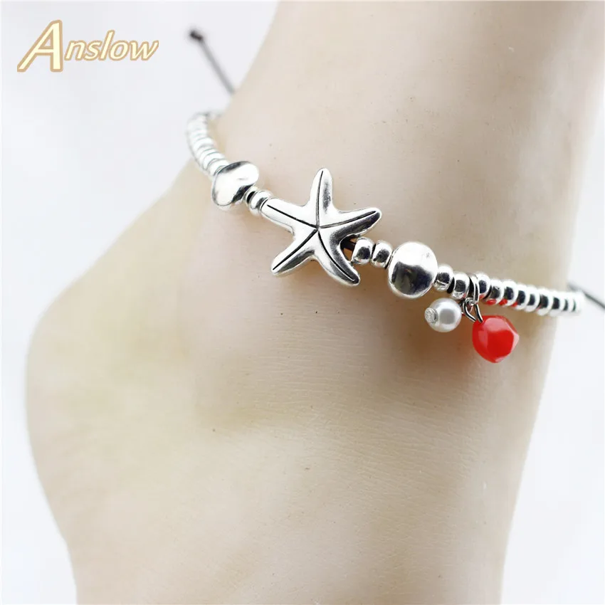 

Anslow Design Summer Holiday Foot Jewelry Starfish Ocean Charms Women Anklet Bracelet On The Leg Girl Beach Accessory LOW0005AA