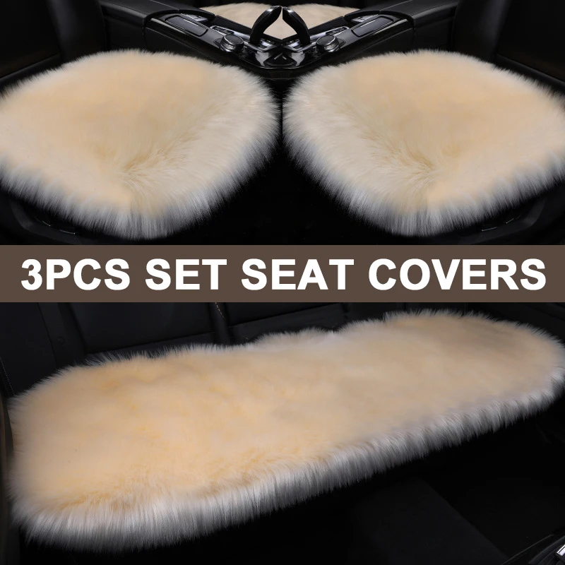 

Car Seat Cover Long Plush Automobile Seats Cushion Winter Warm Faux Fur Seat Covers for Universal Cars Seat Cushions