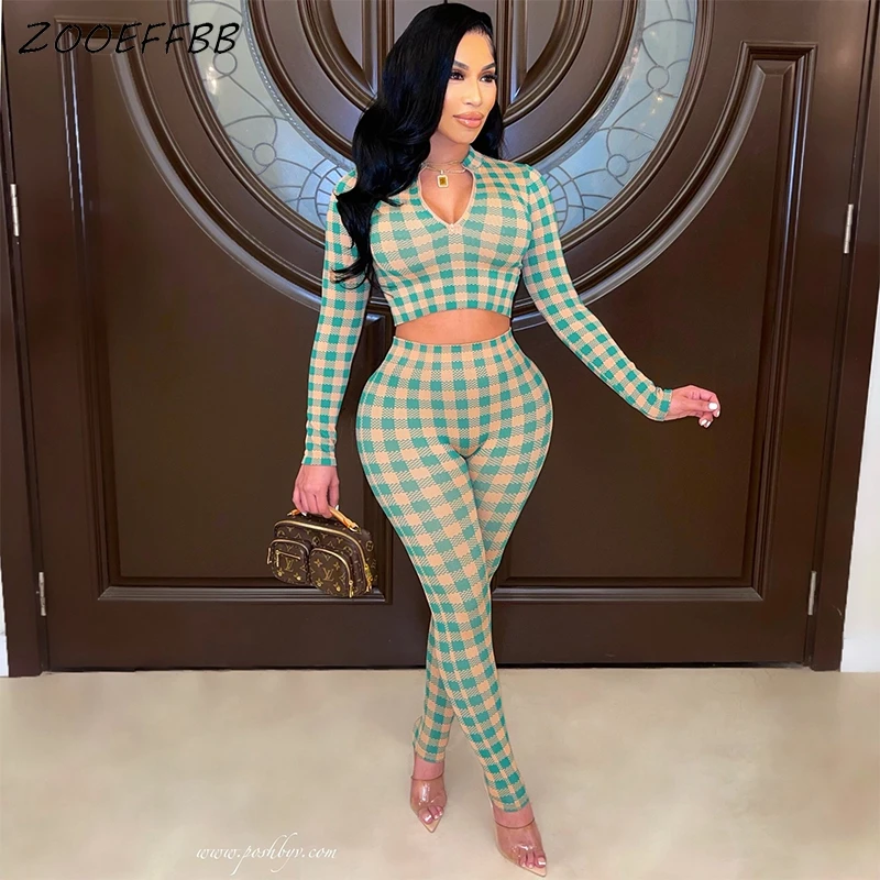 ZOOEFFBB Sexy Plaid Two Piece Set V Neck Crop Top Streetwear Fashion Pants Long Sleeve Birthday Party Outfits Club Matching Sets
ZOOEFFBB Sexy Plaid Two Piece Set V Neck Crop Top Streetwear Fashion Pants Long Sleeve Birthday Party Outfits Club Matching Sets