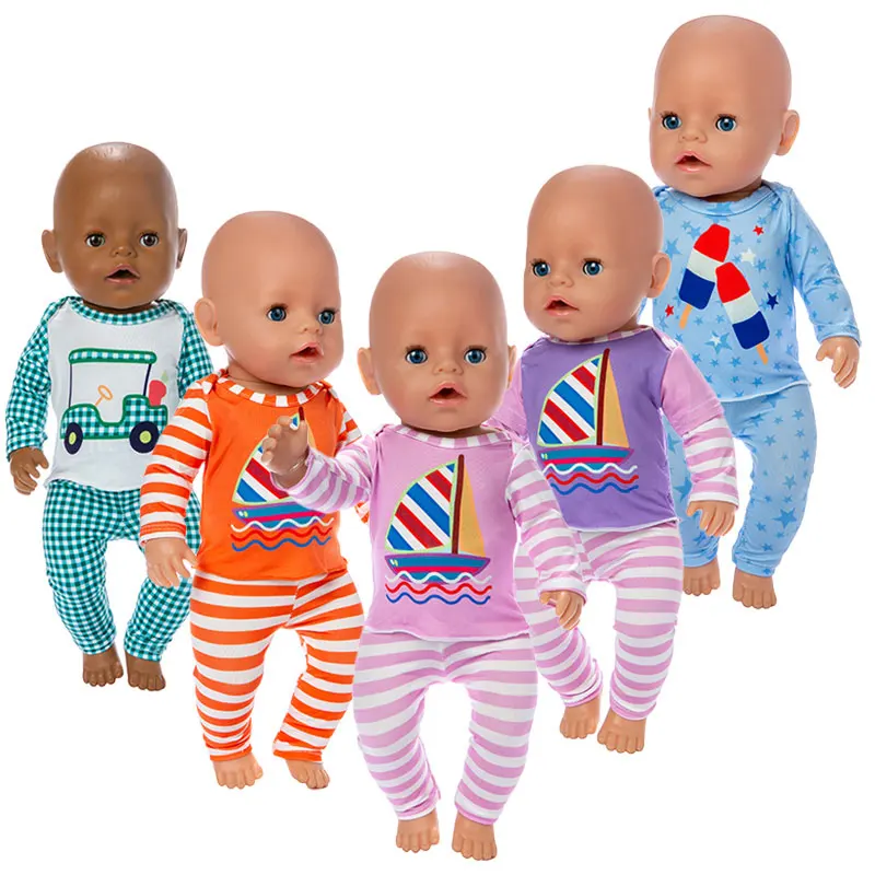 2pcs in 1 2019 new lovely clothes Suit For 17 Inch Baby Doll 43cm Clothes | Игрушки и хобби