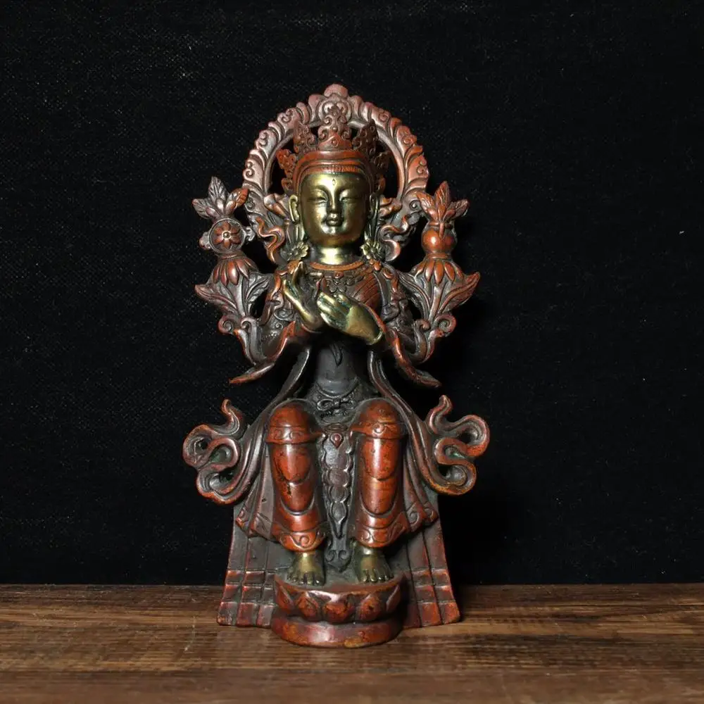 7"Tibet Buddhism Temple Old Bronze Gilt Real gold Prajna Buddha Statue Guanyin Bodhisattva statue Enshrine the Buddha
7"Tibet Buddhism Temple Old Bronze Gilt Real gold Prajna Buddha Statue Guanyin Bodhisattva statue Enshrine the Buddha