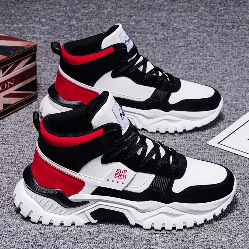 Korean Men's Casual Shoes High Top Fashion Sports Sneakers Comfortable Non-slip Breathable Walking Shoes Chaussure Homme
Korean Men's Casual Shoes High Top Fashion Sports Sneakers Comfortable Non-slip Breathable Walking Shoes Chaussure Homme