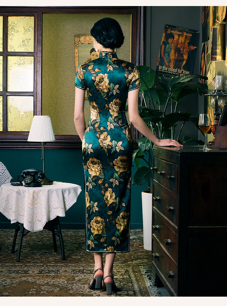 Silk Cheongsam Blue Print QiPao Custom Cheongsams DressOld Shanghai Traditional Retro High Slit Slim End Dress
Silk Cheongsam Blue Print QiPao Custom Cheongsams DressOld Shanghai Traditional Retro High Slit Slim End Dress