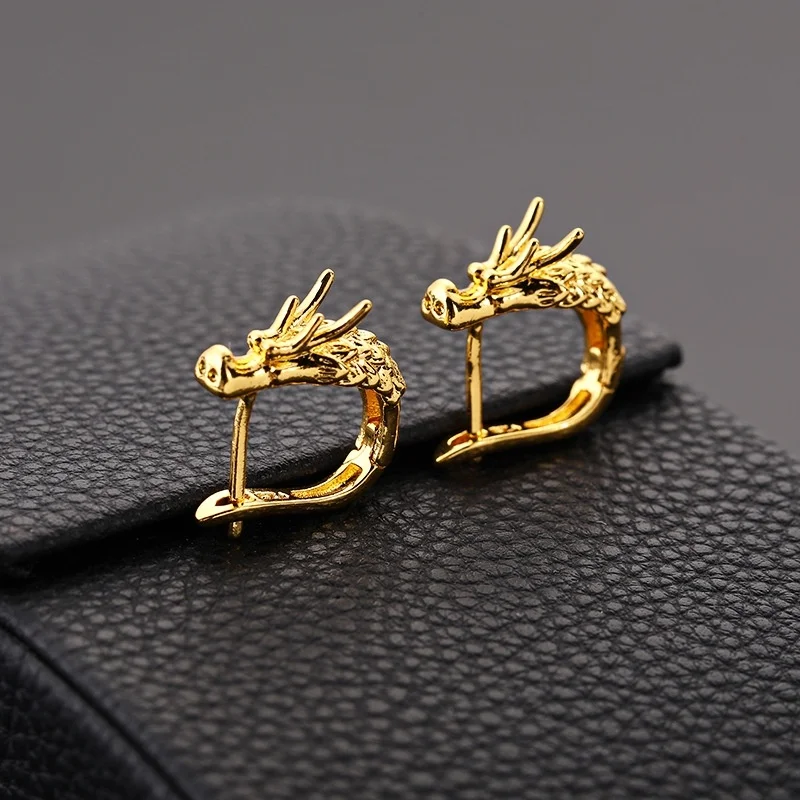 Fashion Personality Dragon Head Earrings Men's and Women's Gold Plated Earrings Motorcycle Hip Hop Party Jewelry Gifts 
Fashion Personality Dragon Head Earrings Men's and Women's Gold Plated Earrings Motorcycle Hip Hop Party Jewelry Gifts