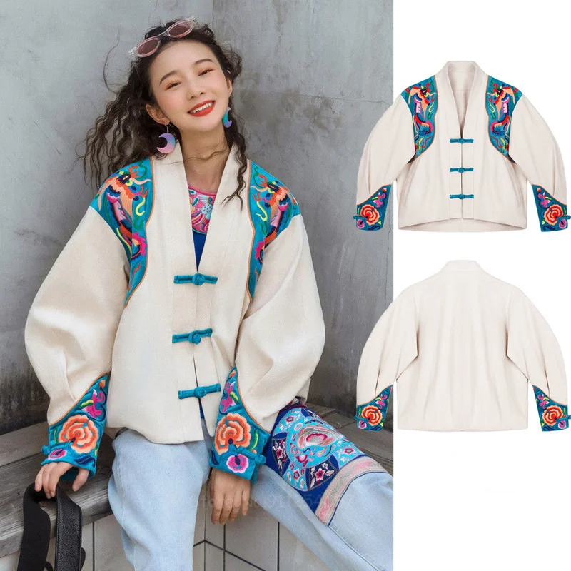 2020 New Fashion Chinese Traditional Style Tang Suit Women Oriental Retro Loose Long Sleeve Print Hanfu Coat Jackets Lady Tops
2020 New Fashion Chinese Traditional Style Tang Suit Women Oriental Retro Loose Long Sleeve Print Hanfu Coat Jackets Lady Tops