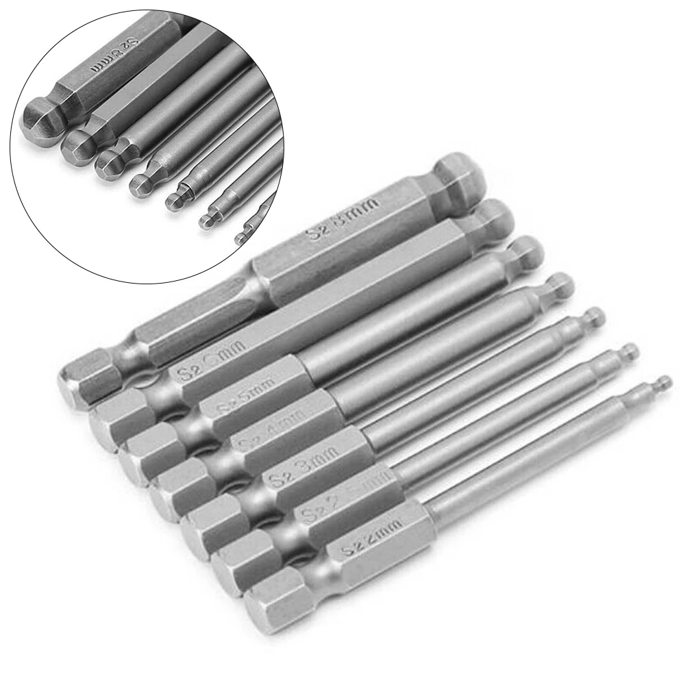7 Pcs 65mm Magnetic Ball End Hexagon Head Hex Screwdriver Bits Drill Tools Set Durable And Superior Quality
7 Pcs 65mm Magnetic Ball End Hexagon Head Hex Screwdriver Bits Drill Tools Set Durable And Superior Quality