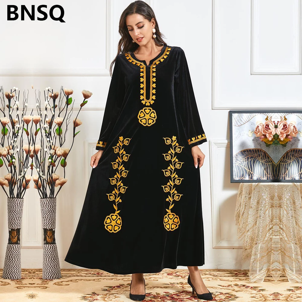 Embroidery Elegant Fashion Long Robe Female Wear Women Clothing Winter Warm S M L XXL 3XL 4XL Black Dresses For New Year2022
Embroidery Elegant Fashion Long Robe Female Wear Women Clothing Winter Warm S M L XXL 3XL 4XL Black Dresses For New Year2022
