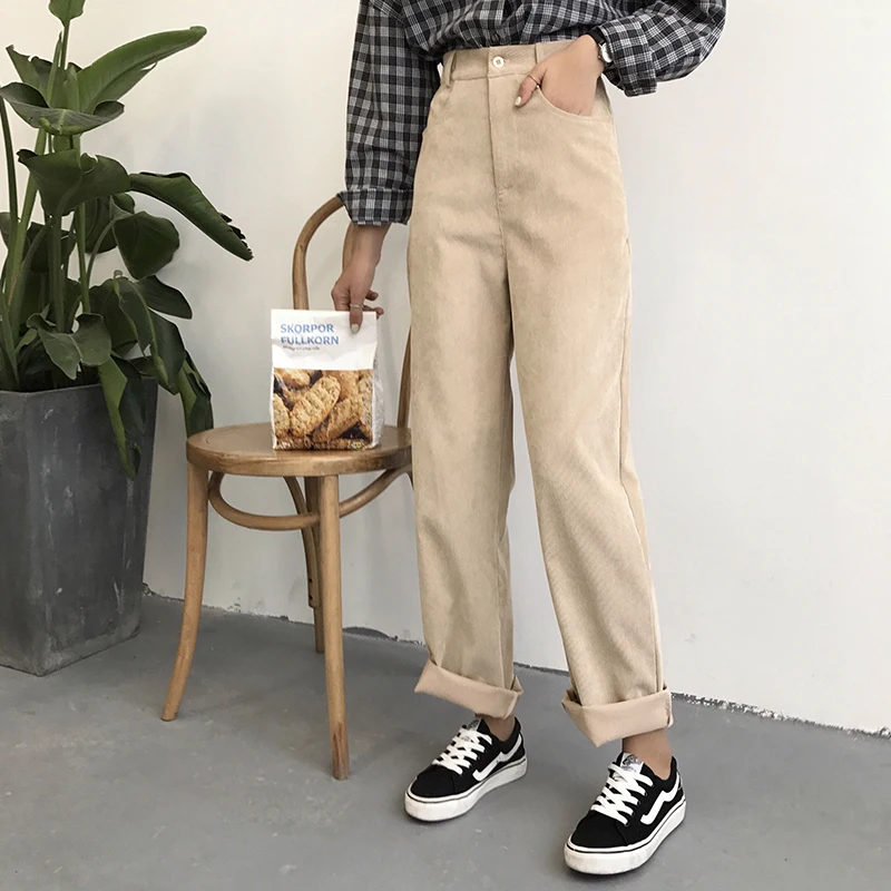 Pants Women Loose Solid Corduroy 2020 Trousers Korean Style Leisure All-match Simple Trendy High Waist Pockets Solid Womens New
Pants Women Loose Solid Corduroy 2020 Trousers Korean Style Leisure All-match Simple Trendy High Waist Pockets Solid Womens New
