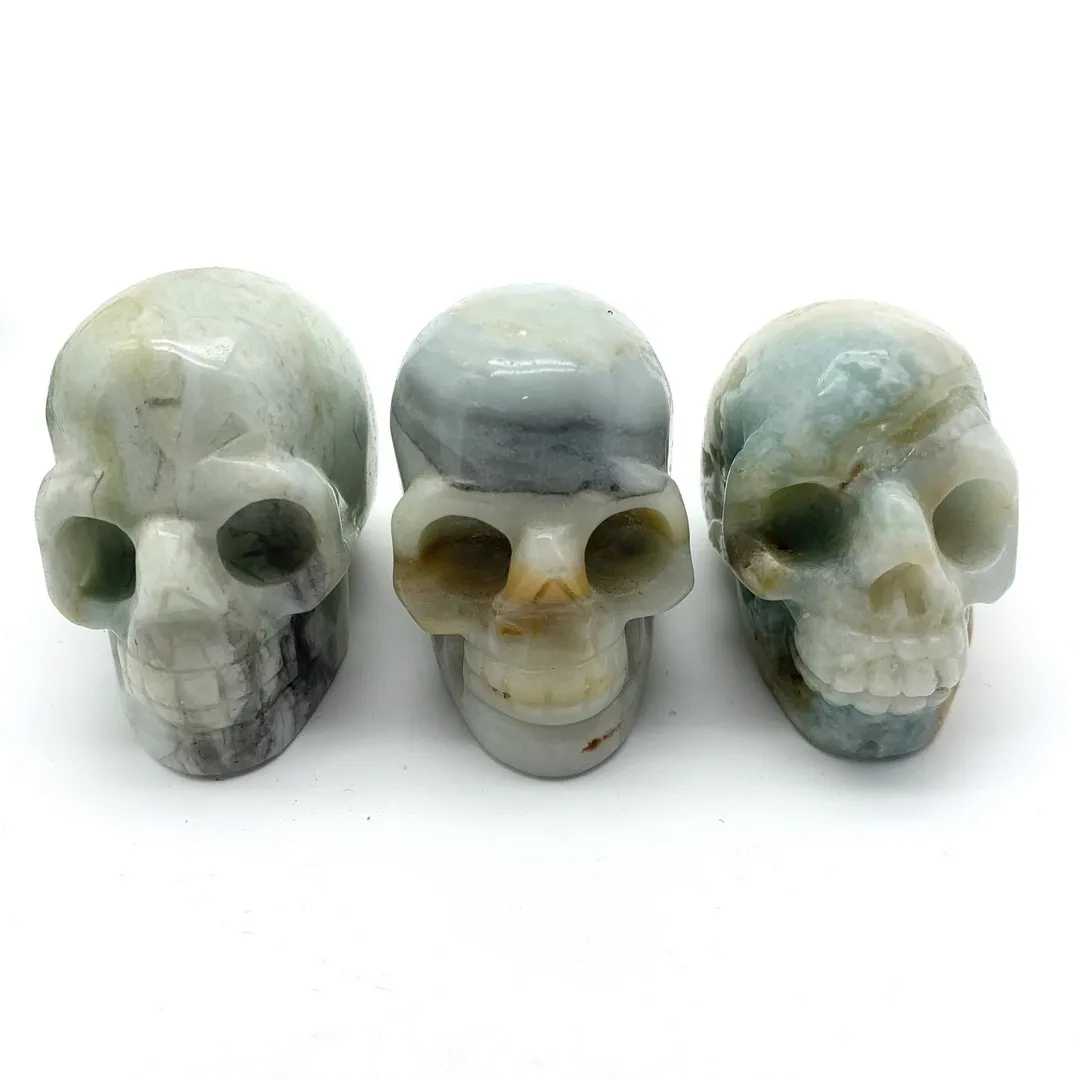 Natural Amazonite Quartz Ghost Head Carved Handmade Crystal Energy Home Ornaments Healing Decoration Stones 
Natural Amazonite Quartz Ghost Head Carved Handmade Crystal Energy Home Ornaments Healing Decoration Stones