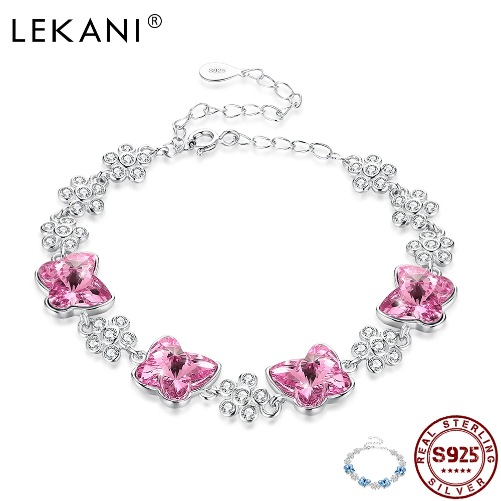 LEKANI 925 Sterling Silver Women's Adjustable Bracelet Wedding Gift Creative Butterfly Design 2021 Fashion Crystal Bracelet
LEKANI 925 Sterling Silver Women's Adjustable Bracelet Wedding Gift Creative Butterfly Design 2021 Fashion Crystal Bracelet