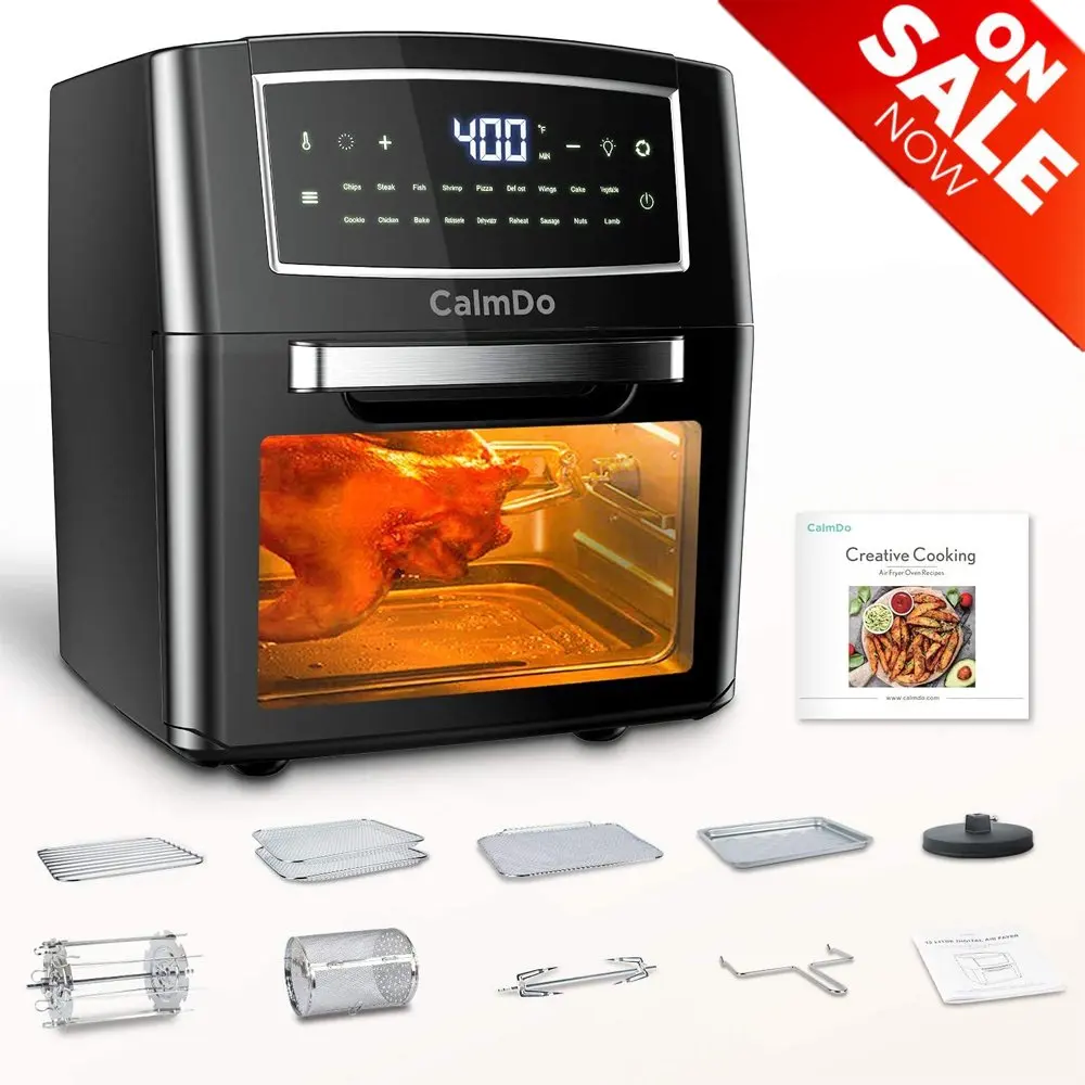 CalmDo 1500W 12L Smart Air Fryer Oven Toaster Rotisserie Dehydrator Countertop Oven With LED Digital Touch Screen Air Fryer Oven
CalmDo 1500W 12L Smart Air Fryer Oven Toaster Rotisserie Dehydrator Countertop Oven With LED Digital Touch Screen Air Fryer Oven