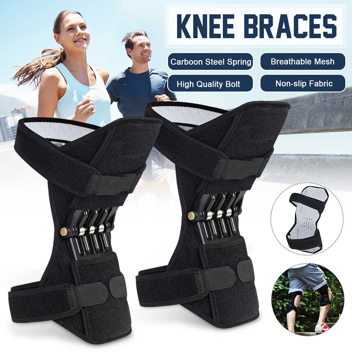 1 Pair Powerful Rebound Spring Force Lift Knee Pad Knee Support Patellar Joints Booster Pain Relief Sports Training Protector
1 Pair Powerful Rebound Spring Force Lift Knee Pad Knee Support Patellar Joints Booster Pain Relief Sports Training Protector