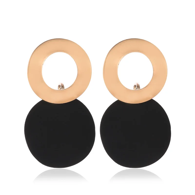 

Wangaiyao fashion geometric ear ear jewelry simple three-dimensional disc earrings personality irregular round earrings women