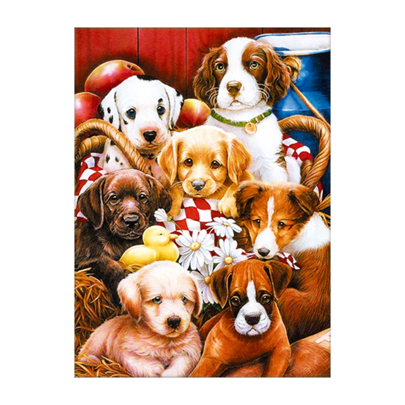 Алмазная 5D картина «сделай сам», вышивка крестиком в виде щенка, семьи собак, мозаика, домашний декор, подарок ручной работы 
Алмазная 5D картина «сделай сам», вышивка крестиком в виде щенка, семьи собак, мозаика, домашний декор, подарок ручной работы