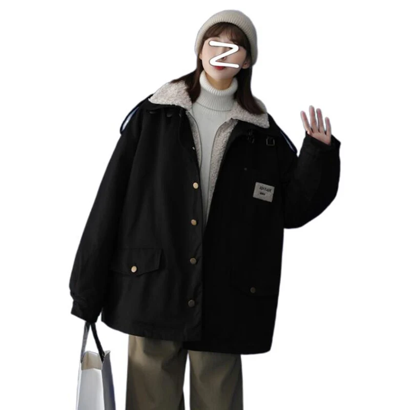 Winter Women Lambs Wool Coat Korean Loose Solid zipper Thick Parka Fake 2 cotton clothes Cotton Coat FC284
Winter Women Lambs Wool Coat Korean Loose Solid zipper Thick Parka Fake 2 cotton clothes Cotton Coat FC284