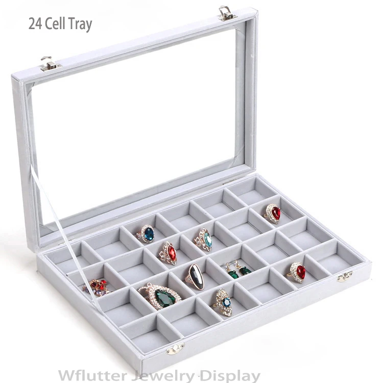 High-End Gray Velvet Jewelry Tray Earring Holder Necklace Organizer Bracelet Storage Case Ring Display Stand Showcase with Lid
High-End Gray Velvet Jewelry Tray Earring Holder Necklace Organizer Bracelet Storage Case Ring Display Stand Showcase with Lid