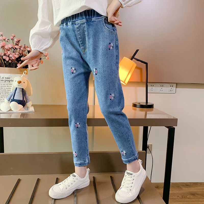 Spring Autumn Kids Pants Girls Jeans Children's Elastic Waist Jean Pants Teenager Girls Trousers Full length for 4-14 years
Spring Autumn Kids Pants Girls Jeans Children's Elastic Waist Jean Pants Teenager Girls Trousers Full length for 4-14 years