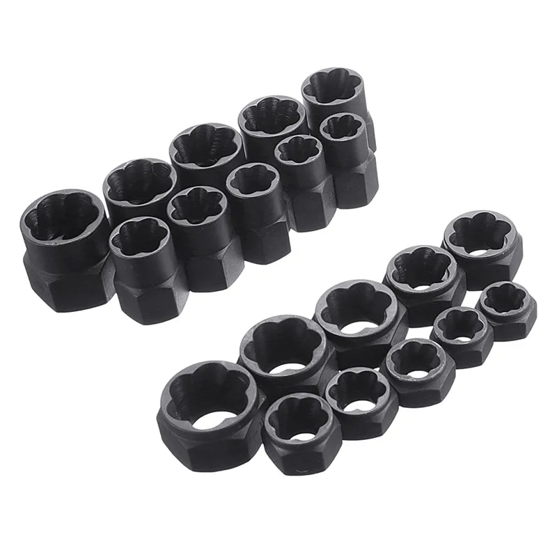 10pcs/Set Black Nuts With 2 Styles Damaged Bolts Nuts Screws Remover Extractor Removal Tools Set Threading Tool Kit
10pcs/Set Black Nuts With 2 Styles Damaged Bolts Nuts Screws Remover Extractor Removal Tools Set Threading Tool Kit