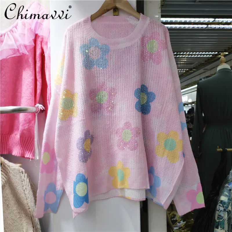 Женский вязаный Топ с цветочным принтом, Свободный пуловер в европейском стиле, осень 2021
Женский вязаный Топ с цветочным принтом, Свободный пуловер в европейском стиле, осень 2021