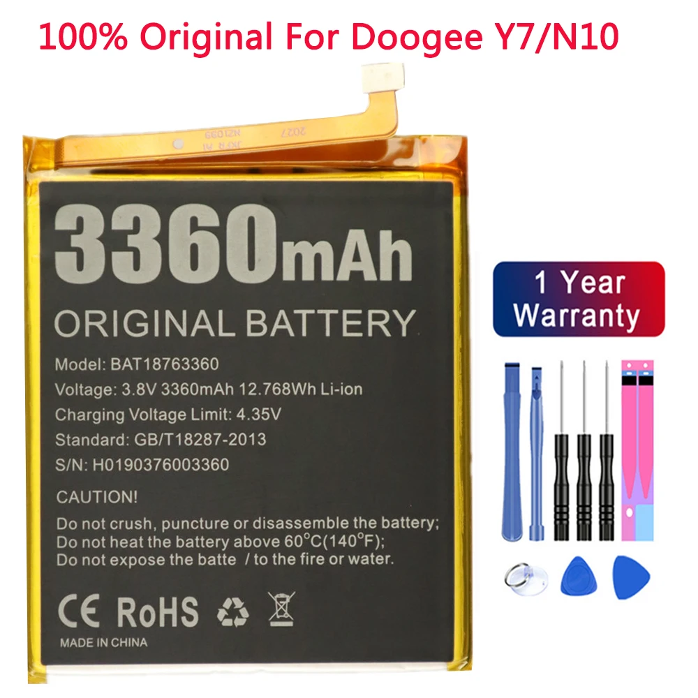 Аккумулятор 3360 мАч BAT18763360 для телефона Doogee Y7, Высококачественная сменная батарея для смартфона Doogee N10 + Бесплатные инструменты
Аккумулятор 3360 мАч BAT18763360 для телефона Doogee Y7, Высококачественная сменная батарея для смартфона Doogee N10 + Бесплатные инструменты