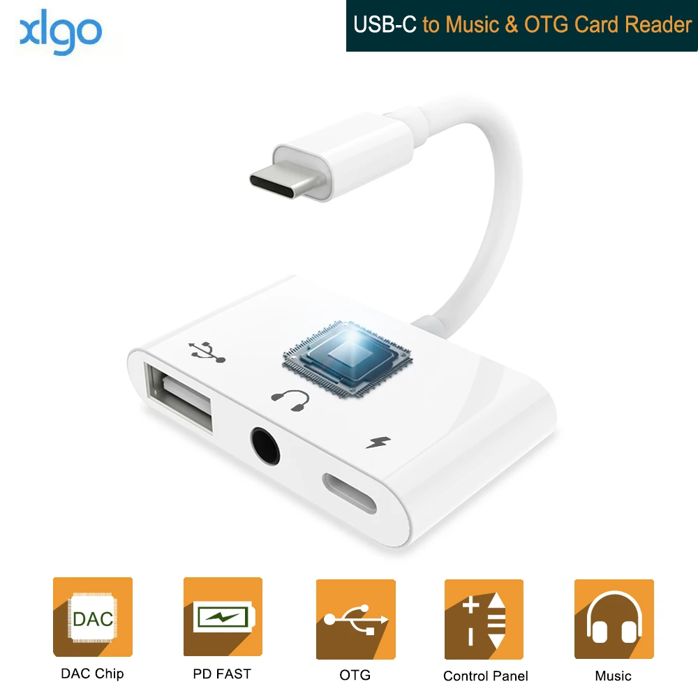 USB C к 3 камера считыватель OTG адаптер с Type до 5 мм Aux разъем для наушников Зарядка