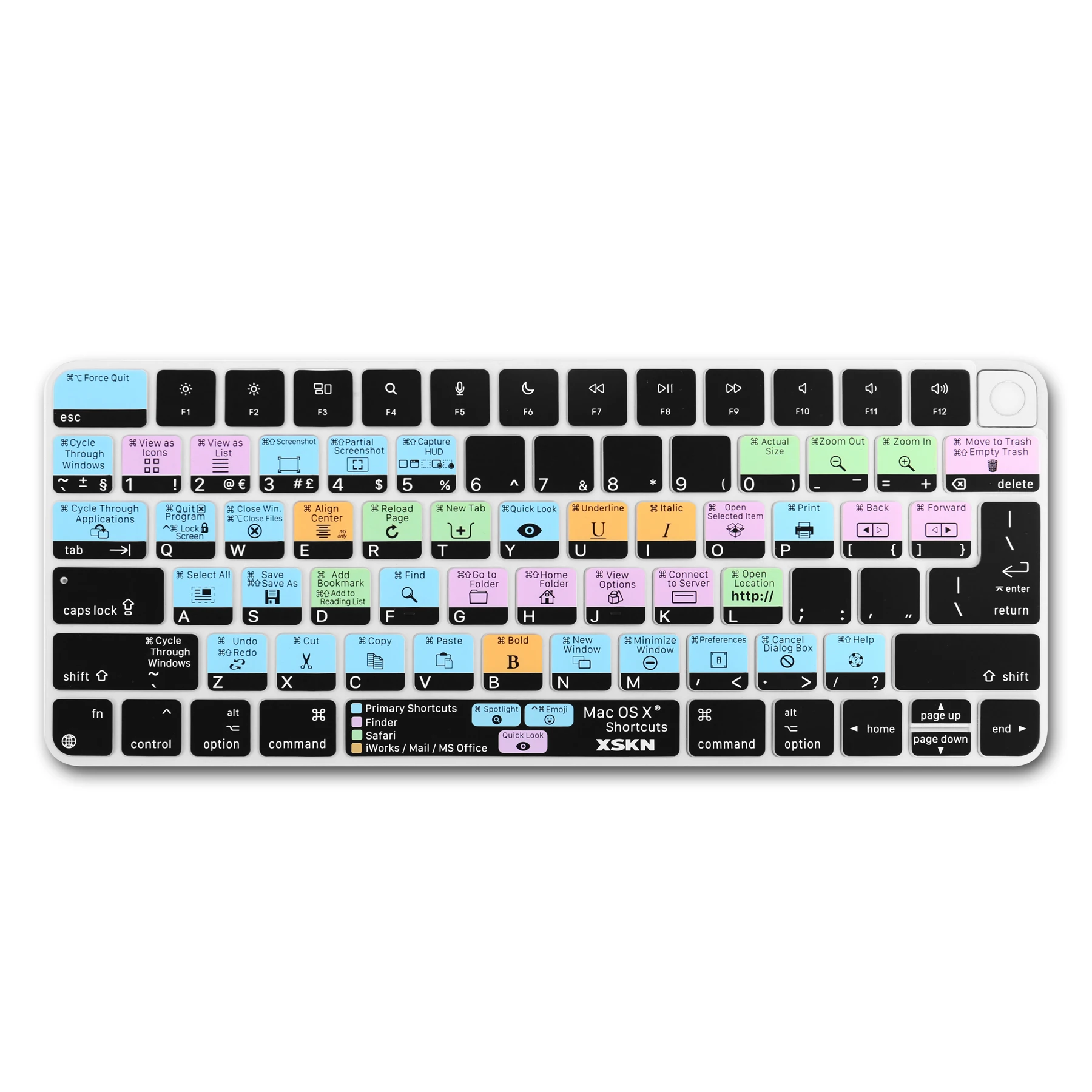 XSKN macOS Mac OS X Shortcuts Keyboard Cover for 2021 New iMac 24 inch Magic Keyboard A2449 With Touch ID,A2450 With Lock Key
XSKN macOS Mac OS X Shortcuts Keyboard Cover for 2021 New iMac 24 inch Magic Keyboard A2449 With Touch ID,A2450 With Lock Key