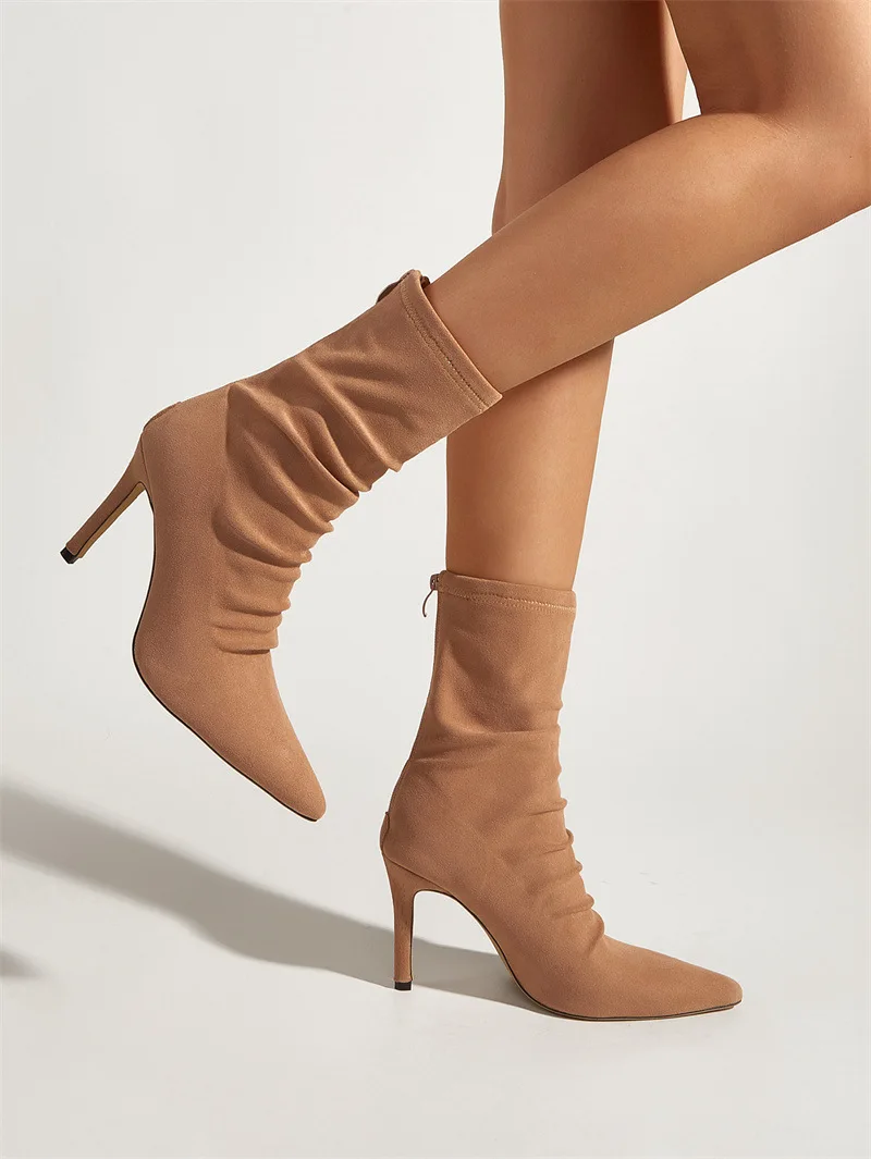 2022 New Elegant Women Ankle Boots Sexy Fashion Designer Pointed Toe Zip Thin High Heels Ladies Party Shoes Pumps
2022 New Elegant Women Ankle Boots Sexy Fashion Designer Pointed Toe Zip Thin High Heels Ladies Party Shoes Pumps