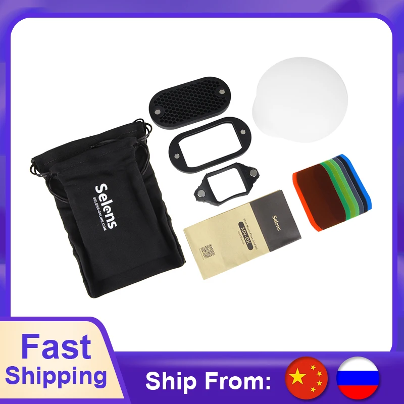 Selens 7 Color Filters Honeycomb Grids Light Sphere Bounce Snoot Grip Lighting Modifier with Magnetic for Flash Accessories Kit
Selens 7 Color Filters Honeycomb Grids Light Sphere Bounce Snoot Grip Lighting Modifier with Magnetic for Flash Accessories Kit