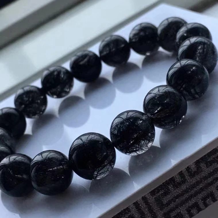 Natural Black Rutilated Quartz Bracelet 12mm Black Rutilated Clear Round Beads Stretch Women AAAAAA Genuine
Natural Black Rutilated Quartz Bracelet 12mm Black Rutilated Clear Round Beads Stretch Women AAAAAA Genuine