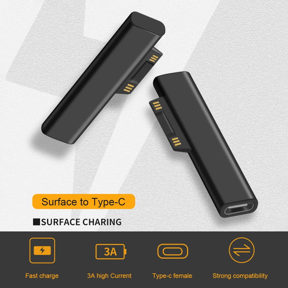 15В/3A USB C PD быстрой зарядки Подключите конвертер для Microsoft Surface Pro 3 4 5 6 Go Book на