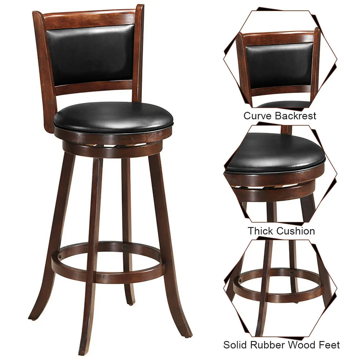 Costway 3pcs Pub Table Set 30" Round Bar Height Table & 2pcs Swivel Bar Stools HW58966+KC52729+
Costway 3pcs Pub Table Set 30" Round Bar Height Table & 2pcs Swivel Bar Stools HW58966+KC52729+