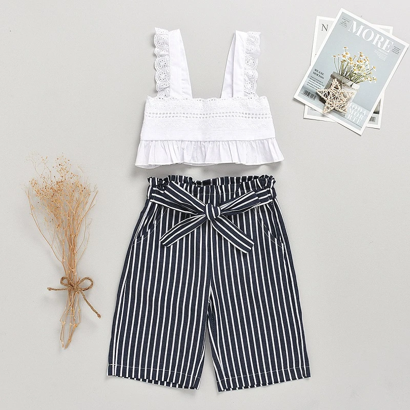 Комплект летней детской одежды одежда для новорожденных полосатый комбинезон