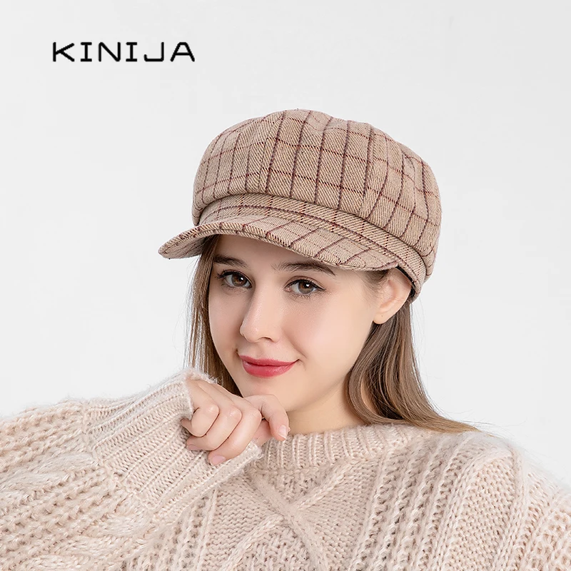 women winter classic plaid woolen beret octagonal newsboy cap Retro French design art Painters Cap gir Flat Casual peaked cap
women winter classic plaid woolen beret octagonal newsboy cap Retro French design art Painters Cap gir Flat Casual peaked cap