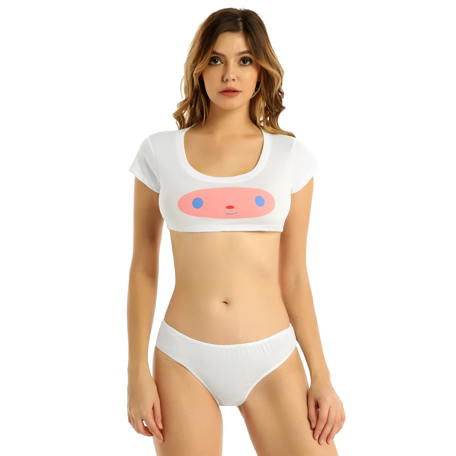 Women's Erotic Bra Set Sexy Crop Top with Briefs Panties Cartoon Printed Lingerie Suit Soft Underwear Sets Two-Piece Sleepwear
Women's Erotic Bra Set Sexy Crop Top with Briefs Panties Cartoon Printed Lingerie Suit Soft Underwear Sets Two-Piece Sleepwear