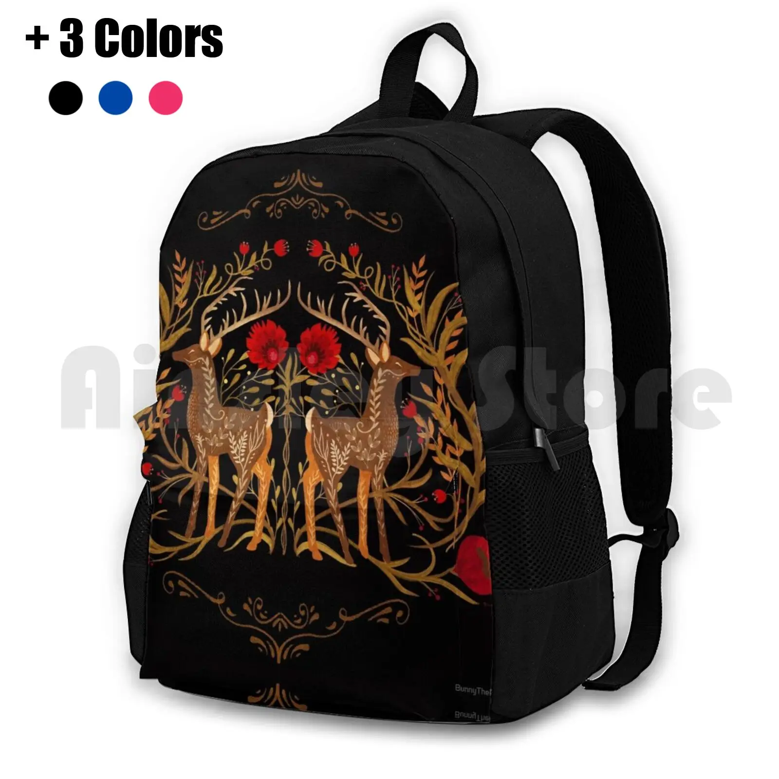 Two Stags Protecting The Dark Forest Gate Outdoor Hiking Backpack Waterproof Camping Travel Deer Forest Roses Folk Scandinavian
Two Stags Protecting The Dark Forest Gate Outdoor Hiking Backpack Waterproof Camping Travel Deer Forest Roses Folk Scandinavian