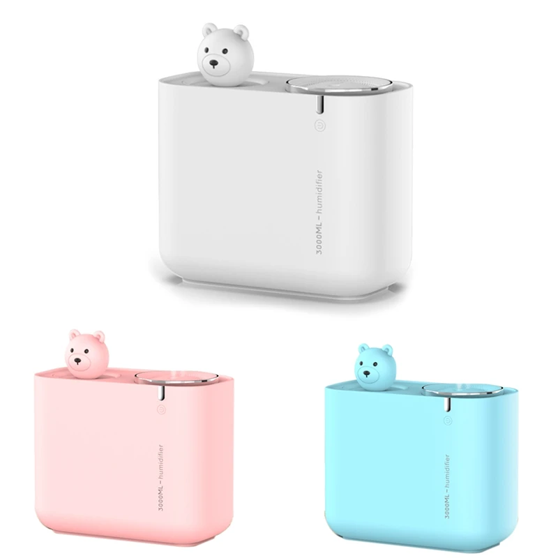 3000ML Ultrasonic Home Air Humidifier Double Nozzle Cool Mist Aroma Diffuser Cute Bear Heavy Fog USB Humidificador
3000ML Ultrasonic Home Air Humidifier Double Nozzle Cool Mist Aroma Diffuser Cute Bear Heavy Fog USB Humidificador