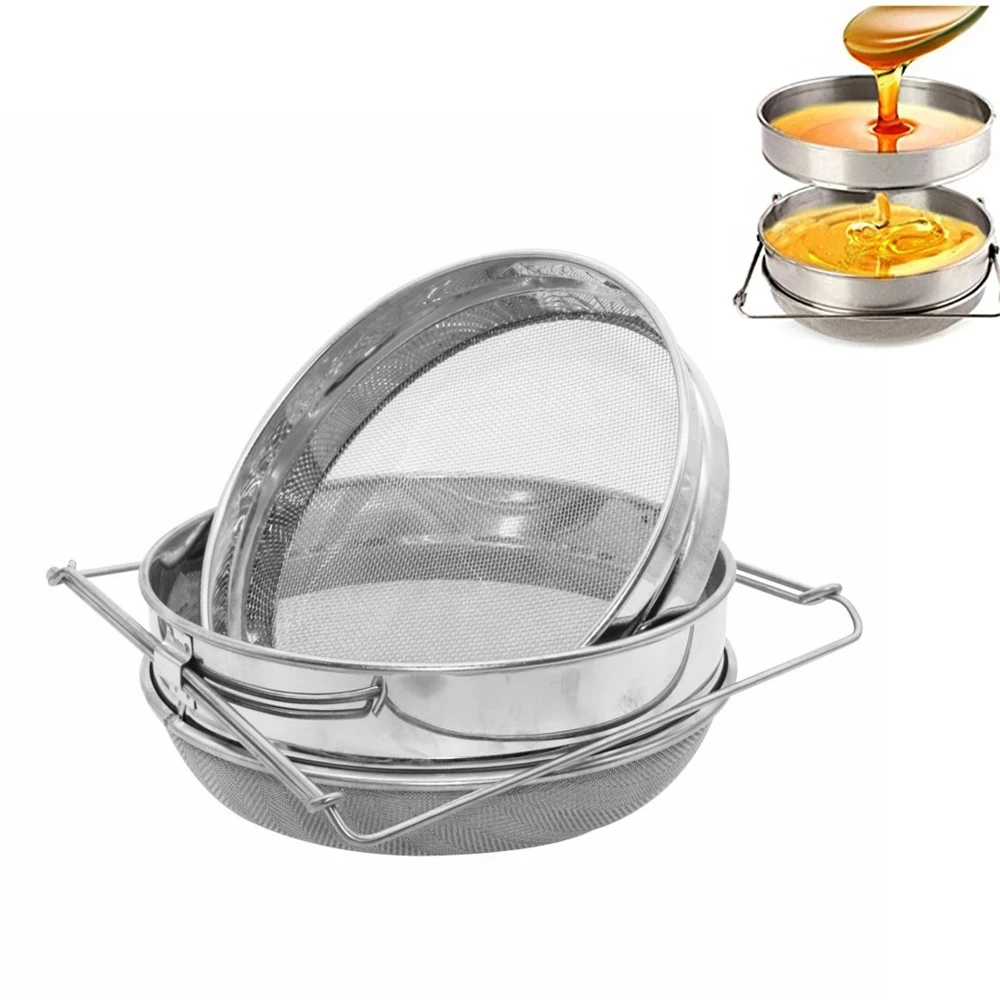 Double-Deck Stainless Steel Honey Strainer Double Screen Sieve Stainless Steel Beekeeping Equipment Filter Durable Settling Tank
Double-Deck Stainless Steel Honey Strainer Double Screen Sieve Stainless Steel Beekeeping Equipment Filter Durable Settling Tank