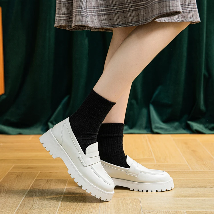 Genuine Leather Chunky Platform Shoes Women Round Toe Thick Bottom College Students Casual Slip on Loafers Girls Shoes RO6
Genuine Leather Chunky Platform Shoes Women Round Toe Thick Bottom College Students Casual Slip on Loafers Girls Shoes RO6