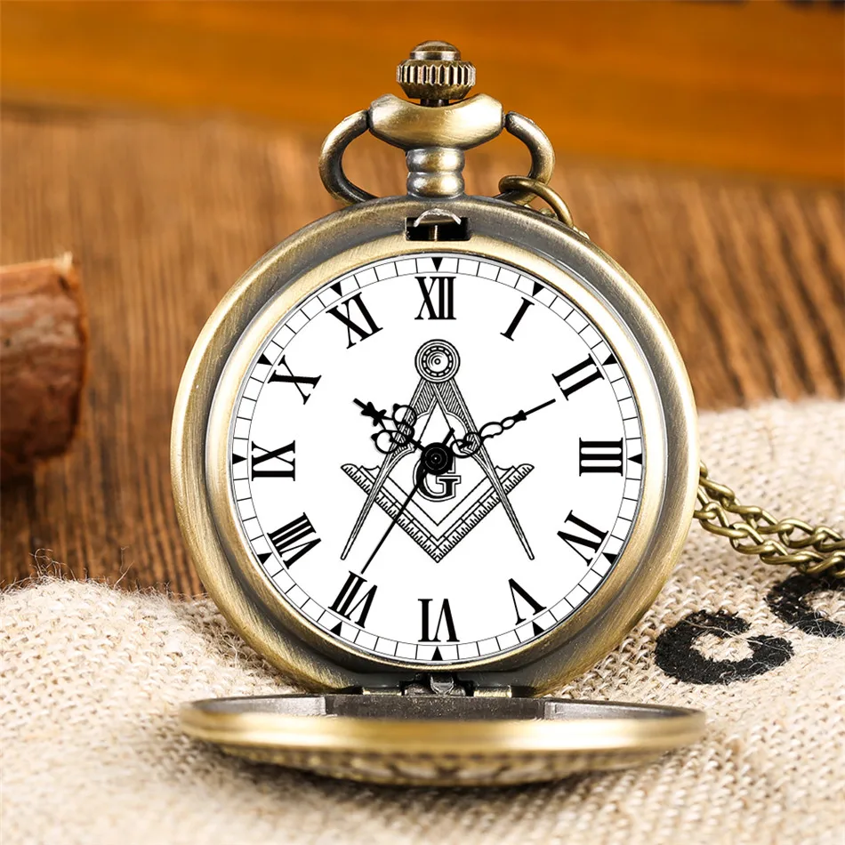 Exquisite Freemasonry Theme Quartz Necklace Watch Retro Bronze Pocket Clock with 80 cm Chain Souvenir Jewelry Clock Gifts
Exquisite Freemasonry Theme Quartz Necklace Watch Retro Bronze Pocket Clock with 80 cm Chain Souvenir Jewelry Clock Gifts