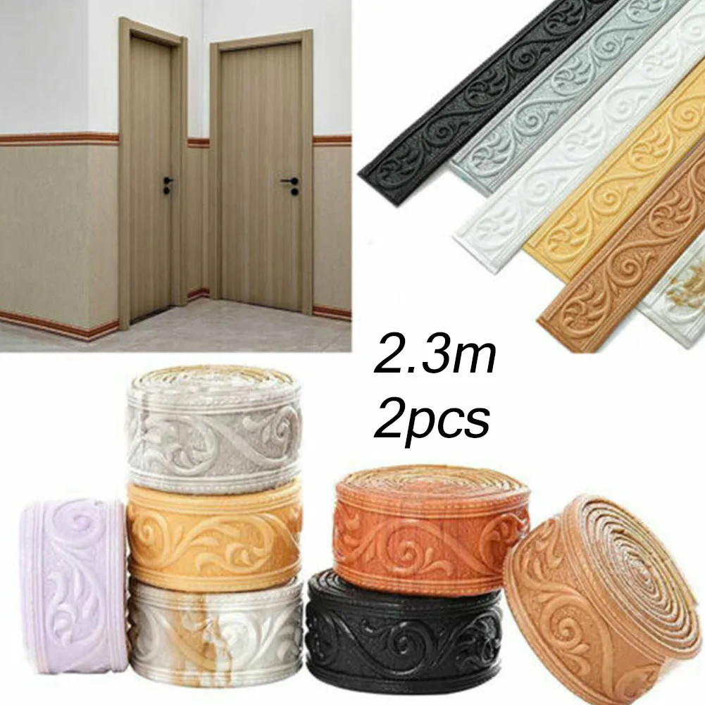2pcs 3D Adhesive Wall Trim Line Skirting Border Home Decor Waterproof Wall Stickers Waist Line Ceiling Frame
2pcs 3D Adhesive Wall Trim Line Skirting Border Home Decor Waterproof Wall Stickers Waist Line Ceiling Frame