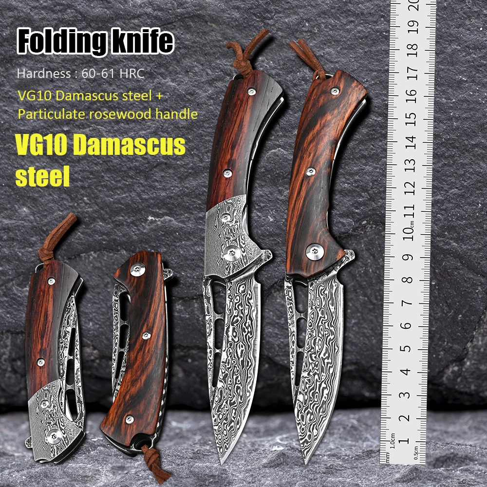High Hardness VG10 Damascus Steel Folding Knife Tactical Survival Knives Hunting Camping EDC Military Outdoor Pocket Knifes
High Hardness VG10 Damascus Steel Folding Knife Tactical Survival Knives Hunting Camping EDC Military Outdoor Pocket Knifes