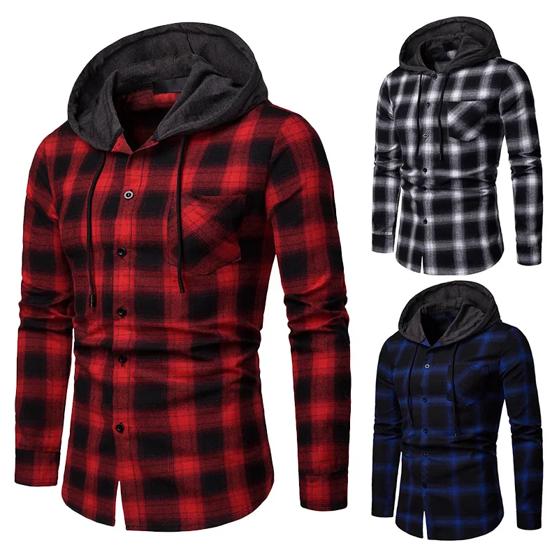 Spring and Autumn New High Quality European Size Men's Matching Plaid Hoodie Business Casual Slim Long Sleeve Men's Shirts
Spring and Autumn New High Quality European Size Men's Matching Plaid Hoodie Business Casual Slim Long Sleeve Men's Shirts