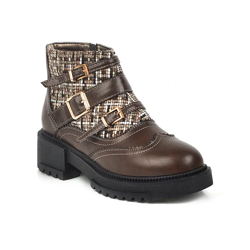 2019 Retro Outdoor Punk Platform Winter Boots Black Blue Block Heel Buckle Plaid Goth Shoes Ankle Boots for Women Bootie
2019 Retro Outdoor Punk Platform Winter Boots Black Blue Block Heel Buckle Plaid Goth Shoes Ankle Boots for Women Bootie