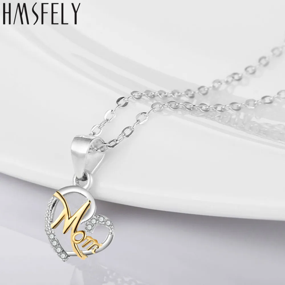 HMSFELY Real 925 Silver Heart Shape Mom Pendant DIY Bracelet Accessories Dangles For Mother's Day Charms Necklace Jewelry Making 
HMSFELY Real 925 Silver Heart Shape Mom Pendant DIY Bracelet Accessories Dangles For Mother's Day Charms Necklace Jewelry Making
