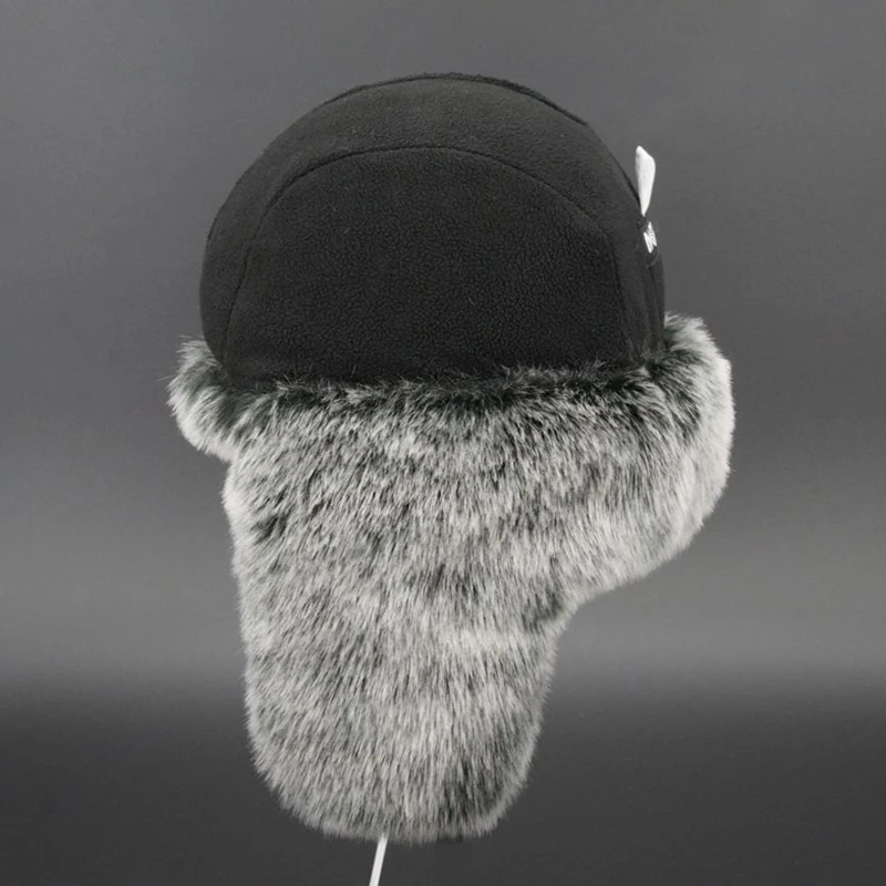 Шапка-бомбер из искусственного меха русская ушанка теплая зимняя шапка для снега