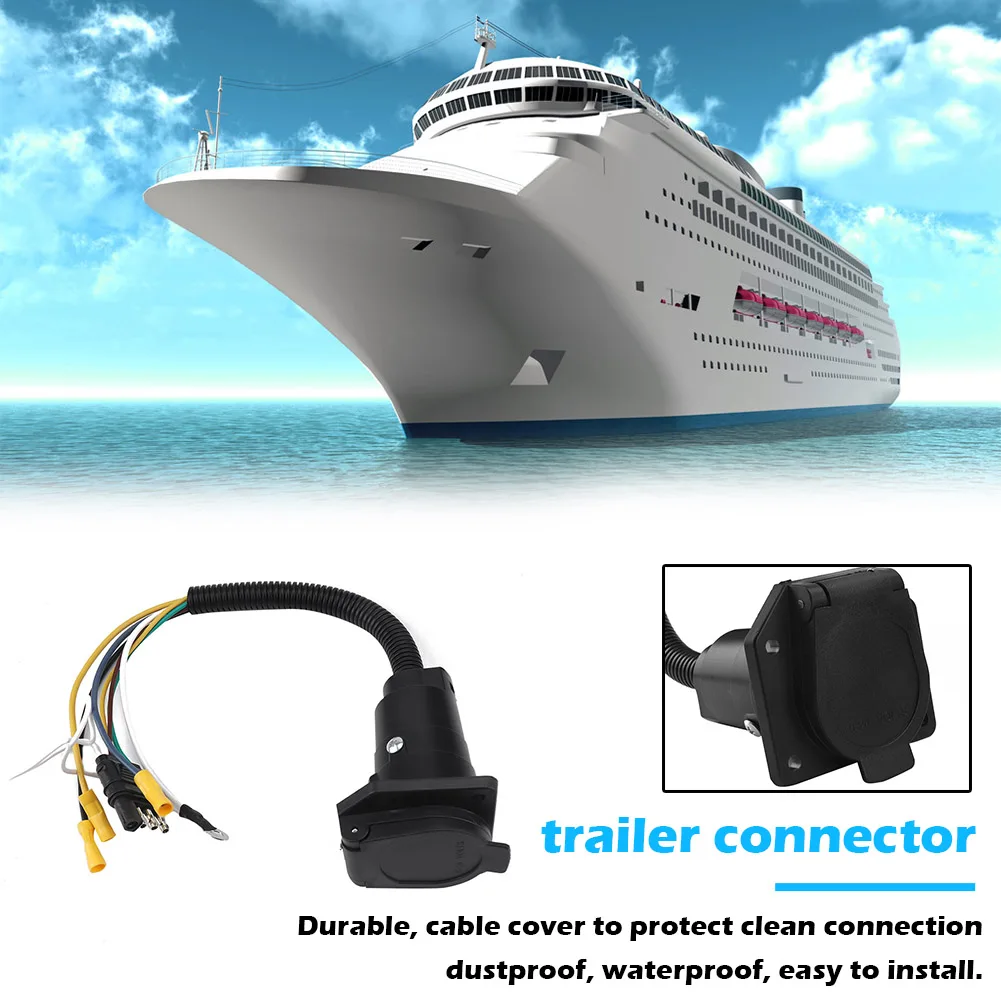 Trailer Light Wiring Adapter with Sufficient Durability and Ruggedness 7 Way RV Blade to 4 Way Flat with Mounting Bracket
Trailer Light Wiring Adapter with Sufficient Durability and Ruggedness 7 Way RV Blade to 4 Way Flat with Mounting Bracket