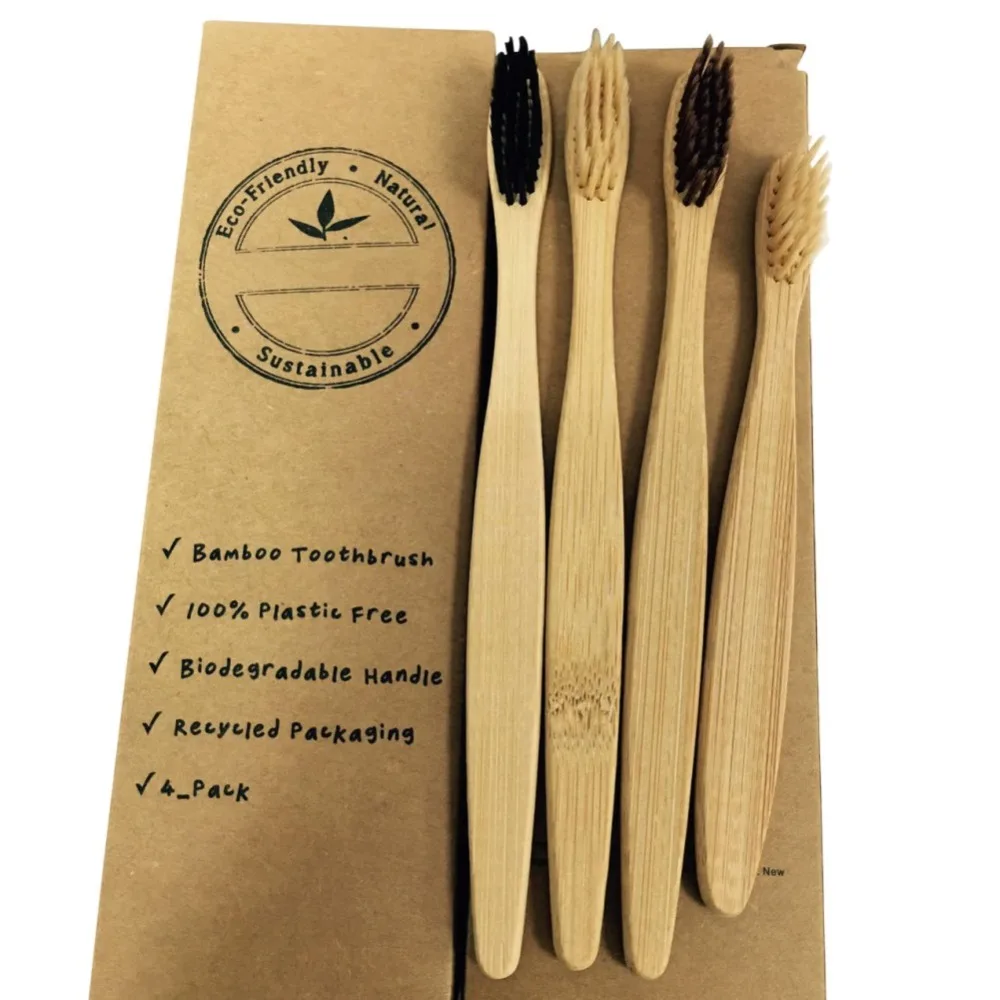 4 Pcs Pure Natural Bamboo Toothbrush Eco-Friendly Antibacterial Wooden Toothbrush Oral Hygiene Oral care Portable
4 Pcs Pure Natural Bamboo Toothbrush Eco-Friendly Antibacterial Wooden Toothbrush Oral Hygiene Oral care Portable