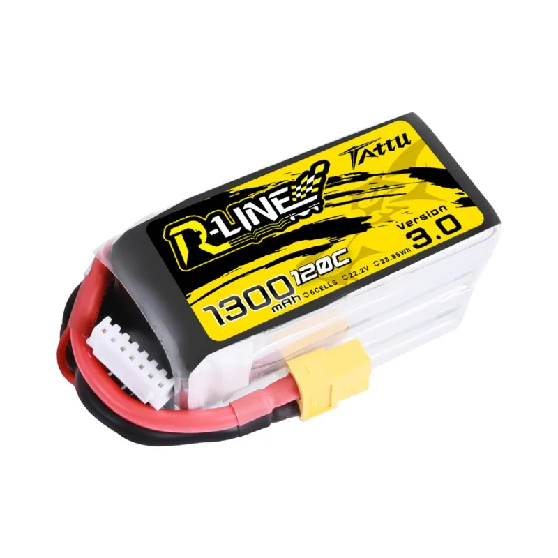 TATTU R-LINE Version 3.0 14.8V 1300mAh 120C 4S Lipo Battery XT60 Plug for FPV RC Drone
TATTU R-LINE Version 3.0 14.8V 1300mAh 120C 4S Lipo Battery XT60 Plug for FPV RC Drone