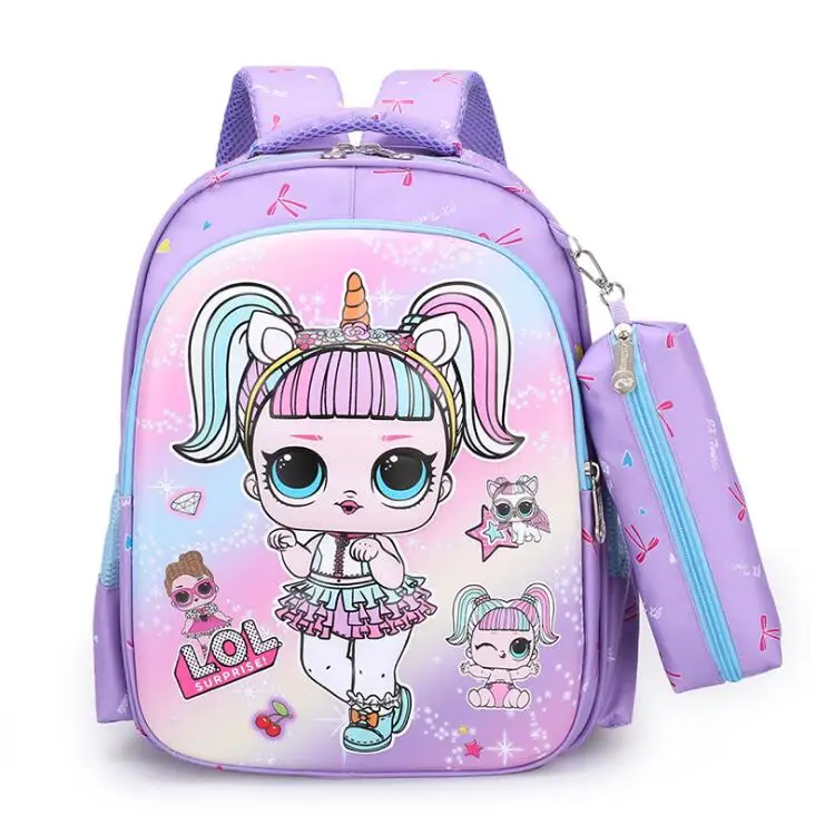 New LOL SURPRISE Doll Cartoon Backpack Children School Bags For Girls Kids Schoolbags Book Bag Primary school Student | Багаж и сумки