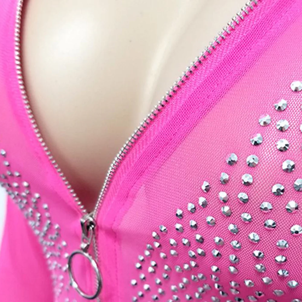 Luxury Rhinestone Beading Bodycon Playsuits Sexy V-Neck Mesh Long Sleeve Romper Clubwear Zip Up Women Shorts Playsuits Jumpsuit
Luxury Rhinestone Beading Bodycon Playsuits Sexy V-Neck Mesh Long Sleeve Romper Clubwear Zip Up Women Shorts Playsuits Jumpsuit